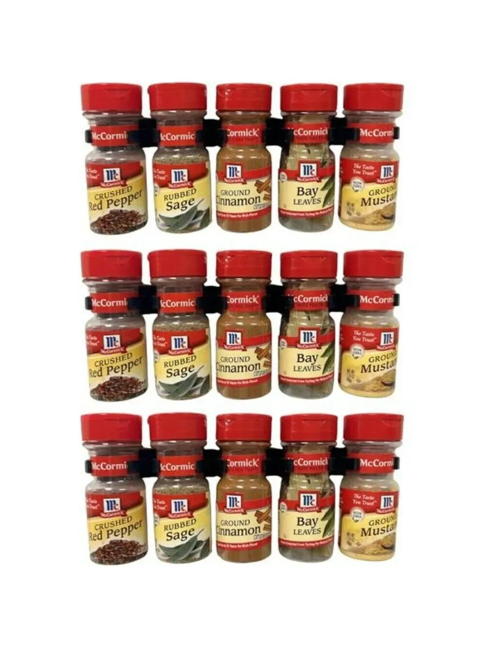 Adhesive spice rack clips holds 15 jars cabinet door pantry rv kitchen organizer